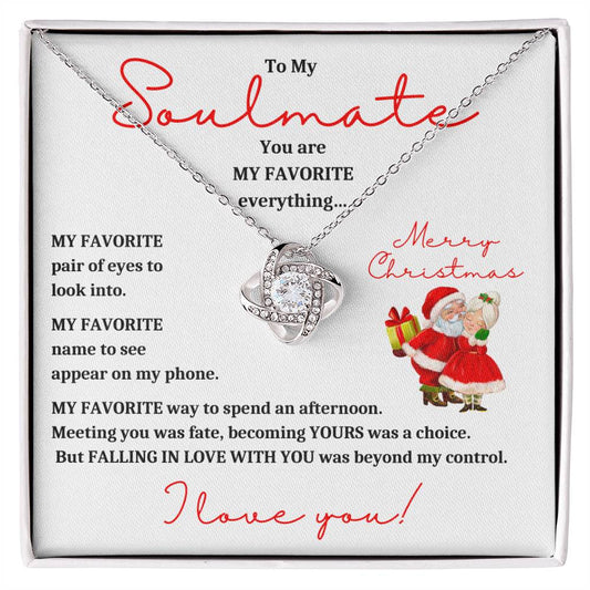 To My Soulmate | Merry Christmas | I Love You (Love Knot Necklace)