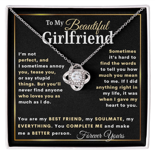 To My Beautiful Girlfriend | You Complete Me  (Love Knot Necklace)