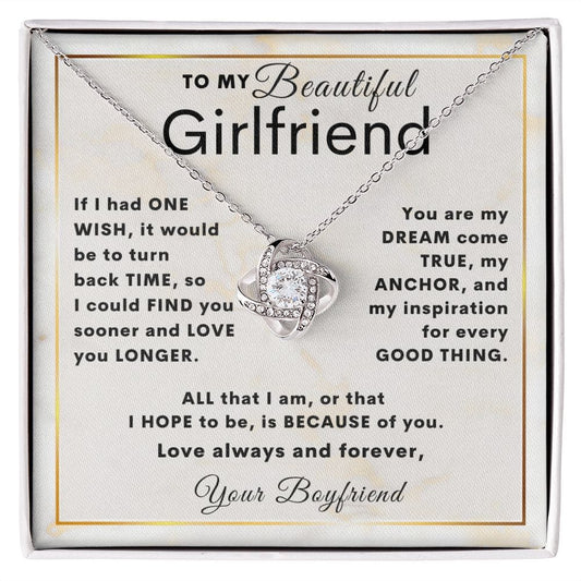 To My Beautiful Girlfriend | ONE WISH | From Boyfriend (Love Knot Necklace)