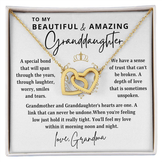 To My Granddaughter | Depth of Love | From Grandma (Interlocking Hearts Necklace)